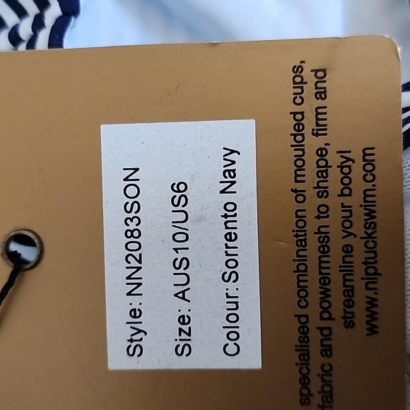 NIPTUCK SORRENTO NAVY STRIPED SWIM SET/ PLEASE CHECK BIKINI IS SIZE 6/TOP SZ 4 - Picture 11 of 12